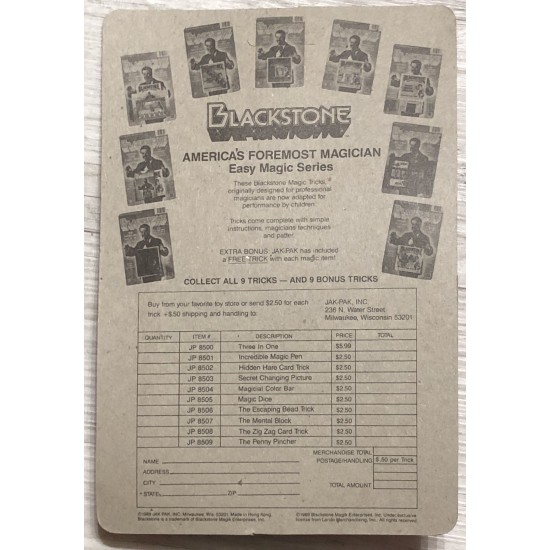 Un effet de magie vintage du répertoire des tours commercialisés par Harry BLACKTSONE Jr.